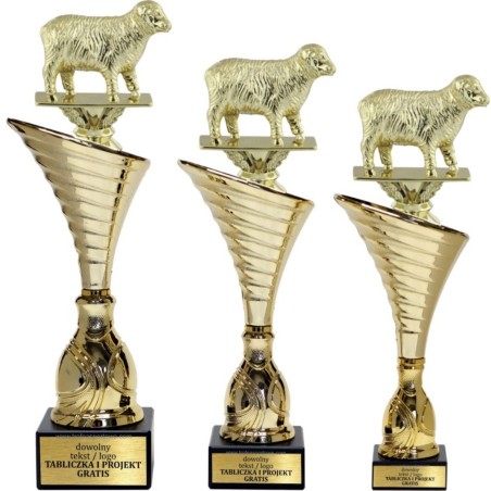 Złoty zestaw 3 pucharów z figurką hodowla zwierząt- Seria NT1000 do ponad 100 dyscyplin