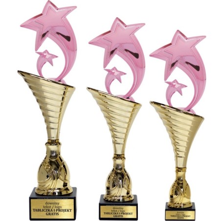 Złoty zestaw 3 pucharów z figurką uniwersalne - Seria NT1000 do ponad 100 dyscyplin