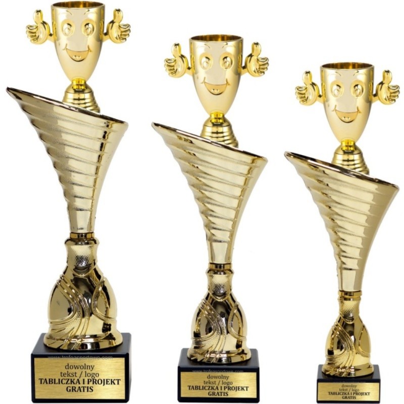 Komplet pucharów NT1000 z figurką pucharek uniwersalne 31-28-27 cm