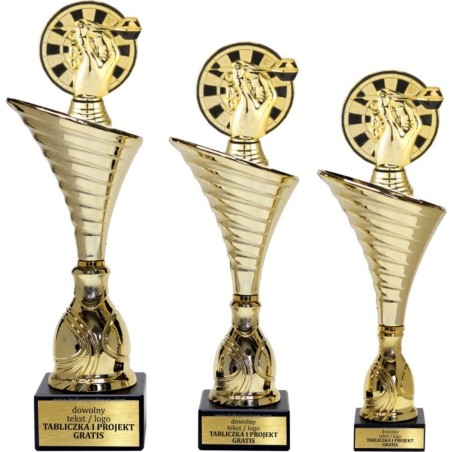 Złoty zestaw 3 pucharów z figurką dart- Seria NT1000 do ponad 100 dyscyplin