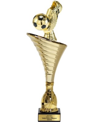 Złoty puchar z figurką piłka nożna- NT1000 puchar tematyczny z dyscypliną