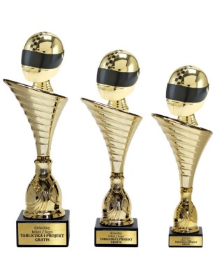 Złoty zestaw 3 pucharów z figurką motosport - Seria NT1000 do ponad 100 dyscyplin