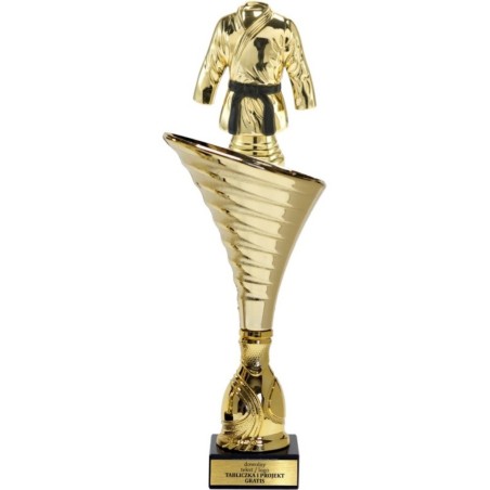 Złoty puchar z figurką karate- NT1000 puchar tematyczny z dyscypliną