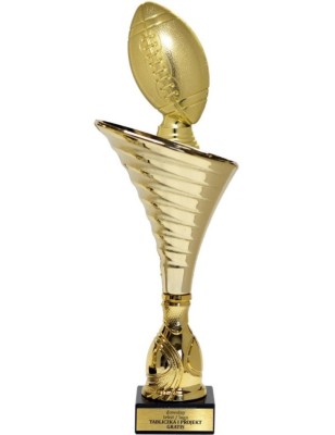 Złoty puchar z figurką rugby- NT1000 puchar tematyczny z dyscypliną