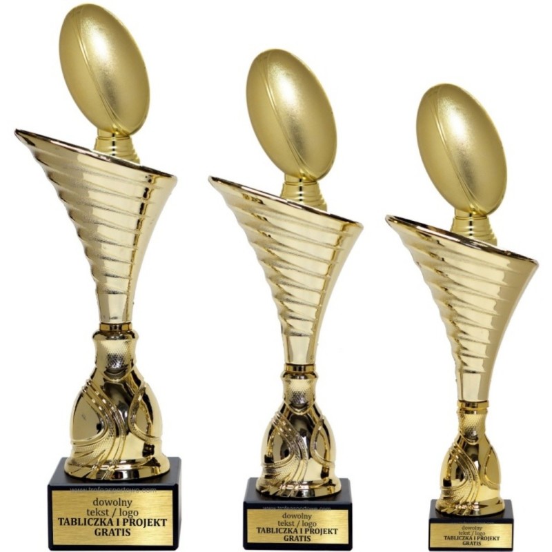 Zestaw pucharów NT1000 z figurką futbol amerykański 31-28-27 cm