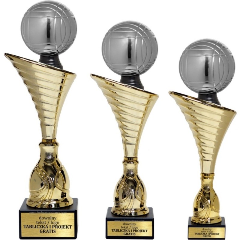 Komplet pucharów NT1000 z figurką petanka 31-28-27 cm