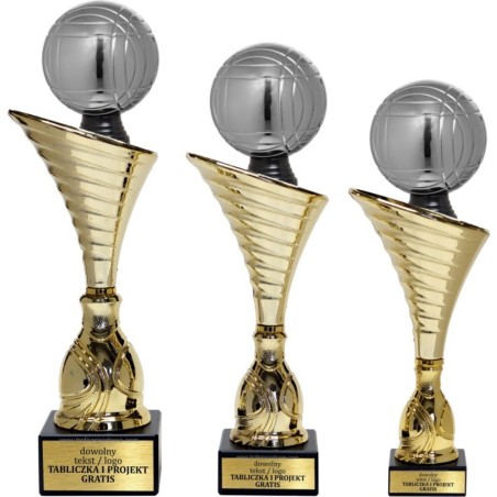 Złoty zestaw 3 pucharów z figurką petanka- Seria NT1000 do ponad 100 dyscyplin