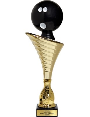 Złoty puchar z figurką kręgle - NT1000 puchar tematyczny z dyscypliną