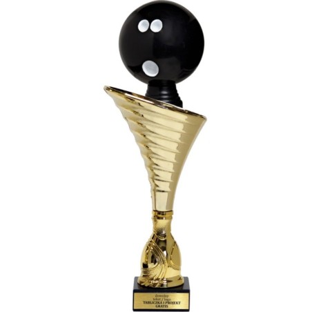 Złoty puchar z figurką kręgle - NT1000 puchar tematyczny z dyscypliną