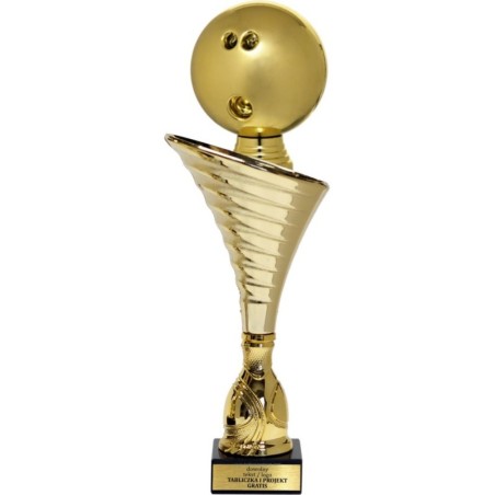 Złoty puchar z figurką kręgle - NT1000 puchar tematyczny z dyscypliną