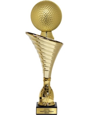Złoty puchar z figurką golf- NT1000 puchar tematyczny z dyscypliną