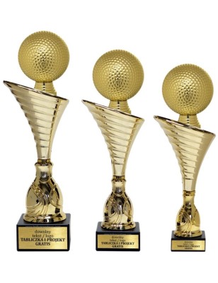 Złoty zestaw 3 pucharów z figurką golf - Seria NT1000 do ponad 100 dyscyplin