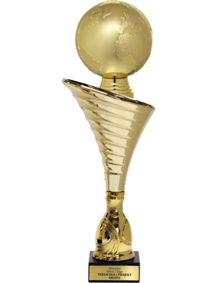 Złoty puchar z figurką ekologia- NT1000 puchar tematyczny z dyscypliną