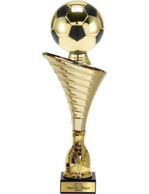 Złoty puchar z figurką piłka nożna- NT1000 puchar tematyczny z dyscypliną