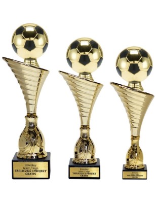 Złoty zestaw 3 pucharów z figurką piłka nożna- Seria NT1000 do ponad 100 dyscyplin