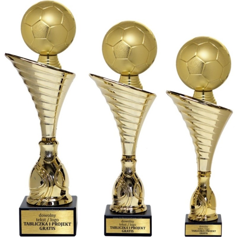 Komplet pucharów NT1000 z figurką piłka nożna 31-28-27 cm