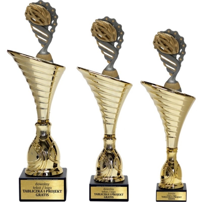 Komplet pucharów NT1000 z figurką kask kolarstwo 34-31-30 cm