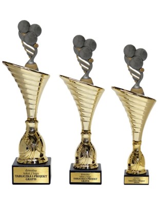 Złoty zestaw 3 pucharów z figurką petanka- Seria NT1000 do ponad 100 dyscyplin