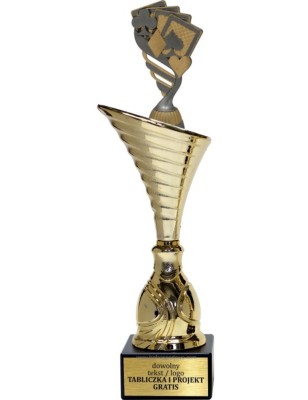 Złoty puchar z figurką gry karciane- NT1000 puchar tematyczny z dyscypliną
