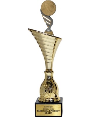 Złoty puchar z figurką golf- NT1000 puchar tematyczny z dyscypliną
