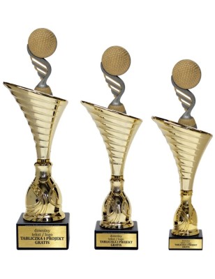 Złoty zestaw 3 pucharów z figurką golf- Seria NT1000 do ponad 100 dyscyplin