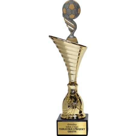Złoty puchar z figurką piłka nożna- NT1000 puchar tematyczny z dyscypliną