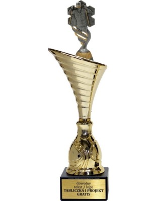 Złoty puchar z figurką biegi narciarskie- NT1000 puchar tematyczny z dyscypliną