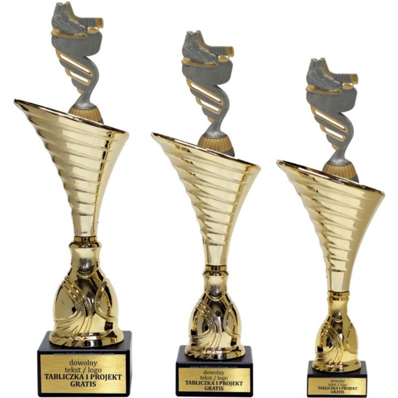 Komplet pucharów NT1000 z figurką hokej sporty zimowe 34-31-30 cm