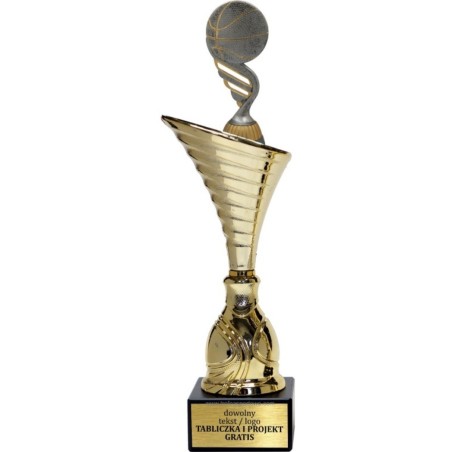 Złoty puchar z figurką koszykówka- NT1000 puchar tematyczny z dyscypliną