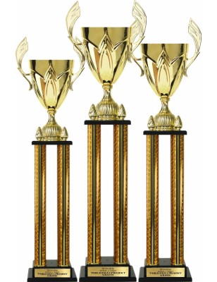 Kolumnowy Puchar sportowy 1075 Złoty 3 wysokości