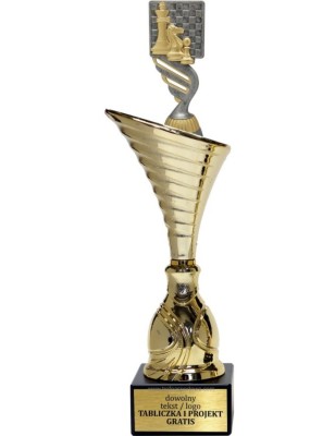 Złoty puchar z figurką szachy- NT1000 puchar tematyczny z dyscypliną