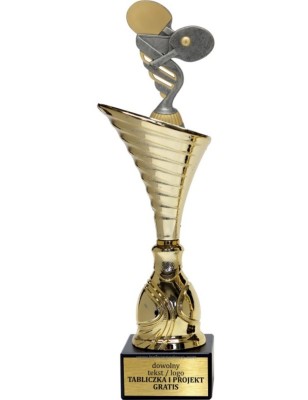 Złoty puchar z figurką tenis stołowy- NT1000 puchar tematyczny z dyscypliną