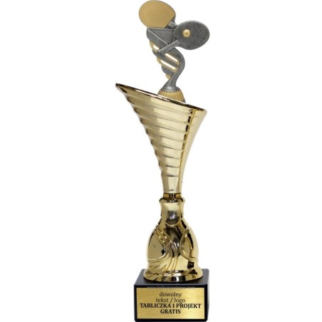 Złoty puchar z figurką tenis stołowy- NT1000 puchar tematyczny z dyscypliną