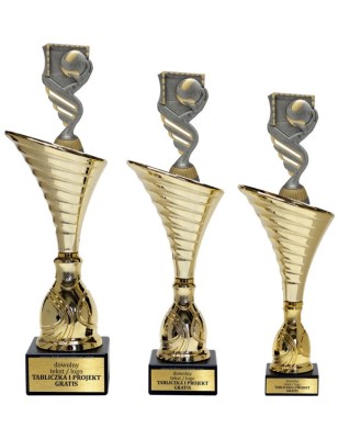 Złoty zestaw 3 pucharów z figurką piłka ręczna- Seria NT1000 do ponad 100 dyscyplin