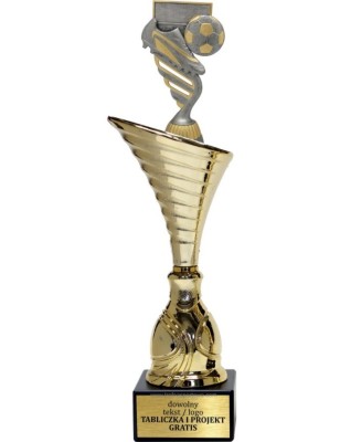 Złoty puchar z figurką piłka nożna - NT1000 puchar tematyczny z dyscypliną