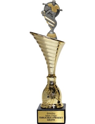 Złoty puchar z figurką piłka nożna - NT1000 puchar tematyczny z dyscypliną