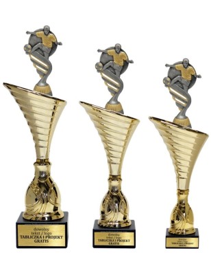 Złoty zestaw 3 pucharów z figurką piłka nożna- Seria NT1000 do ponad 100 dyscyplin
