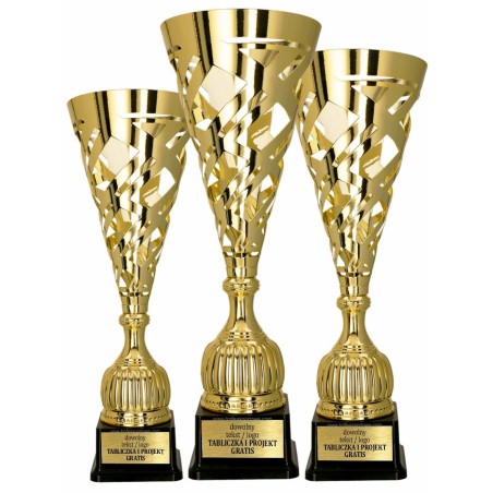 Ażurowy Puchar sportowy 2085 Złoty 3 wysokości