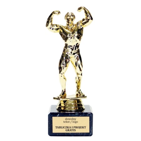 Statuetka kulturystyka 16-18 cm – z nadrukiem i projektem