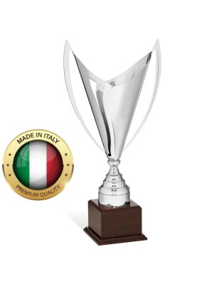 Srebrny puchar metalowy 96002 o nowoczesnym designie