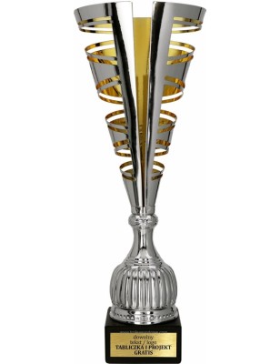 Puchar sportowy 2086 Srebrno-złoty 3 wysokości