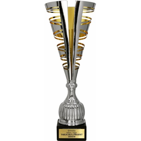 Puchar sportowy 2086 Srebrno-złoty 3 wysokości