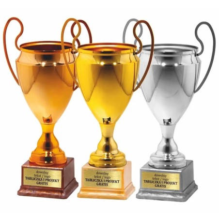 Zestaw pucharów Złoto-Srebro-Brąz 25136 z tabliczką w cenie