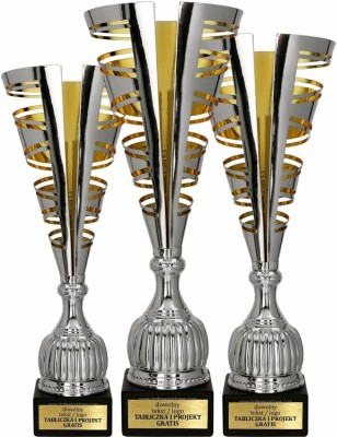 Puchar sportowy 2086 Srebrno-złoty 3 wysokości