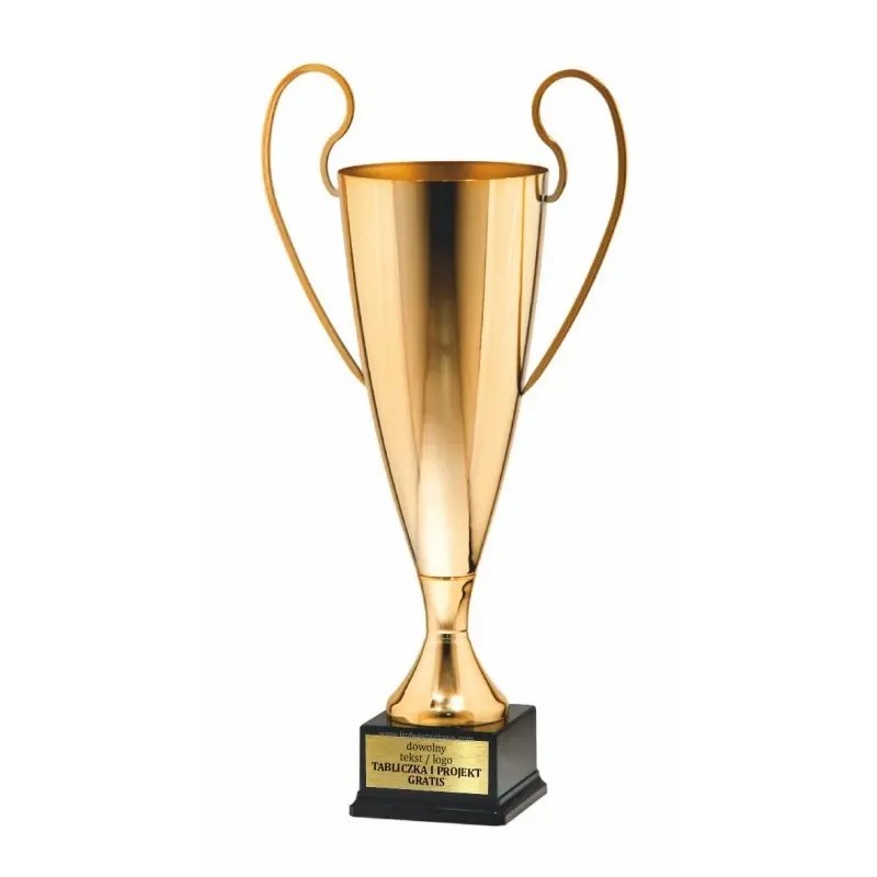 Ogromny wystawowy puchar 5060\2022 smukły złoty metalowy