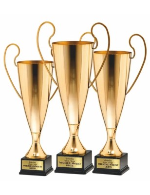 Ogromny wystawowy puchar 5060\2022 smukły złoty metalowy