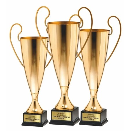 Ogromny wystawowy puchar 5060\2022 smukły złoty metalowy