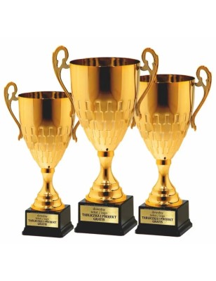 Złoty fakturowany puchar 25128 w 3 rozmiarach