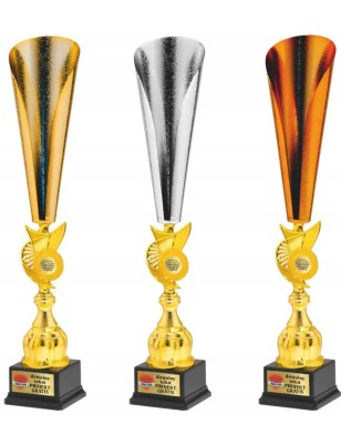 Zestaw Pucharów 26108 w 3 kolorach złoto srebro brąz 59 cm