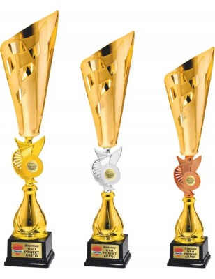 Komplet pucharów 26110 ze wstawkami kolorach podium 57-55-53 cm